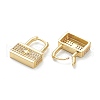 Brass Micro Pave Clear Cubic Zirconia Huggie Hoop Earrings EJEW-A058-09-3