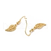 Brass Leaf Dangle Earrings EJEW-P218-01G-2
