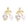 Brass Micro Pave Cubic Zirconia Pendants KK-N265-15G-1