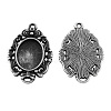 Tibetan Style Alloy Oval Cabochon Connector Settings X-TIBE-5198-AS-LF-1
