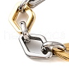 201 Stainless Steel Rhombus Link Chain Bracelets BJEW-B078-118GP-2