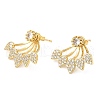 Cubic Zirconia Teardrop Front Back Stud Earrings EJEW-Q770-04G-1