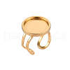201 Stainless Steel Cuff Pad Ring Settings STAS-S080-040D-G-1
