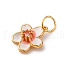 925 Sterling Silver White Enamel Flower Charms STER-D304-03G-2