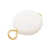 3Pcs 3 Styles Natural Freshwater Shell Flat Round Charms PALLOY-JF04018-02-5