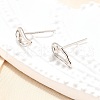 S925 Sterling Silver Stud Earrings EJEW-P305-02F-P-2