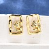 Brass Stud Earrings EJEW-G432-01G-2