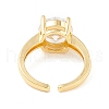 Mother's Day Rings Cubic Zirconia Flat Cuff Ring RJEW-K235-03G-02-2