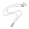 304 Stainless Steel with Plastic Bead Necklace NJEW-Q335-01C-P-1