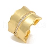 Brass Micro Pave Cubic Zirconia Cuff Rings RJEW-P127-05G-1