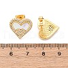 Heart Brass Micro Pave Clear Cubic Zirconia Stud Earrings KK-D363-12A-G-3