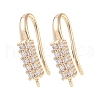 Brass Micro Pave Cubic Zirconia Earring Hooks KK-U008-14G-1