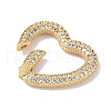 Rack Plating Brass Micro Pave Cubic Zirconia Twister Clasps KK-NH0002-10G-01-2