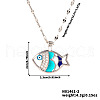 Fashionable Mini Brass Pave Cubic Zirconia Fish Pendant Necklaces for Daily Wear AM3554-2-2
