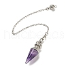 Natural Amethyst Pointed Dowsing Pendulums AJEW-P113-01P-01-2