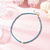 3Pcs 3 Styles Round Shell Pearl & Dyed Natural Magnesite & Pink Aventurine & Chinese Southern Jade Heishi Beaded Necklaces NJEW-JN05300-4
