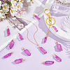 15Pcs Dyed Natural Quartz Crystal Pendants PALLOY-AB00129-5