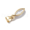 Brass Cubic Zirconia Charms KK-E003-13G-2