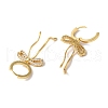 Bowknot Brass Micro Pave Clear Cubic Zirconia Hoop Earrings for Women EJEW-A110-03G-3
