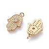 Brass Micro Pave Cubic Zirconia Pendants ZIRC-G156-01G-2