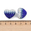Gradient Color Heart Shaped Polymer Clay Rhinestone Beads CLAY-NH0002-03D-3