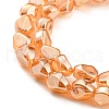 Pearl Luster Plated Electroplate Transparent Glass Beads Strands EGLA-G037-04A-PL03-3