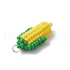 Round Glass Seed Bead Corn Pendants PALLOY-MZ00663-4