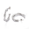 Tarnish Resistant 304 Stainless Steel Half Hoop Earrings EJEW-F257-08P-2
