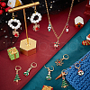 Christmas Theme Alloy Enamel Charm Locking Stitch Markers HJEW-PH01777-4