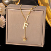 304 Stainless Steel Cube Initial Pendant Necklaces FS-WG9AF3A-23-1