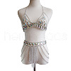 Alloy & Aluminium & Clear AB Acrylic Multi-Layered Chain Tassel Sexy Suit Body Chains for Beach Party FS-WG0776D-02-1