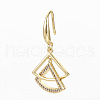 Brass Micro Pave Clear Cubic Zirconia Dangle Earrings KK-R117-015-NF-3