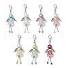 7Pcs Angel Acrylic & Glass Pearl Pendant Decorations HJEW-JM03361-2