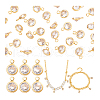   30Pcs Brass Micro Pave Cubic Zirconia Pendants KK-PH0010-12-7