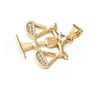 Brass Micro Pave Cubic Zirconia Pendants KK-A252-10G-2