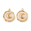 304 Stainless Steel Pave Natural Shell Pendants STAS-F319-02A-G02-1