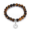 Reiki Natural Mixed Stone Stretch Bracelets for Girl Women BJEW-S145-001-2