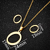 201 Stainless Steel Pendant Necklaces & Stud Earrings Sets WG00841-22-1