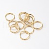 Eco-Friendly Vacuum Plating & Long-Lasting Plated Brass Open Jump Rings KK-E663-7mm-G-1