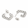 Non-Tarnish 304 Stainless Steel Chain Shape Stud Earrings EJEW-F283-03P-2