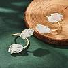 Natural Quartz Crystal Cuff Rings RJEW-B122-02G-02-3