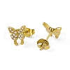 Crystal Rhinestone Butterfly Stud Earrings EJEW-P212-20G-2