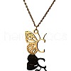 304 Stainless Steel Butterfly Initial Pendant Necklaces WG80197-03-2