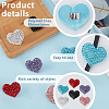 6Pcs 6 Colors Heart Polymer Clay Rhinestones Stethoscope Pendant Decorations HJEW-OC00054-4