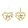 Brass Micro Pave Clear Cubic Zirconia Studs Earring for Women EJEW-S217-A06-1