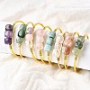 Natural Mixed Stone Beads Cuff Bangles for Women BJEW-Q035-01G-1