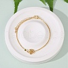 Brass Micro Pave Cubic Zirconia Birthday Flower Link Bracelets BJEW-U031-01G-08-1