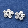 S925 Sterling Silver Clear Cubic Zirconia Bead Caps STER-A047-07C-S-2
