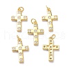 Brass Micro Pave Clear Cubic Zirconia Pendants ZIRC-L100-120G-1