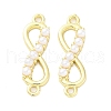 Brass & ABS Imitation Pearl Infinity Connector Charms KK-D325-03G-1